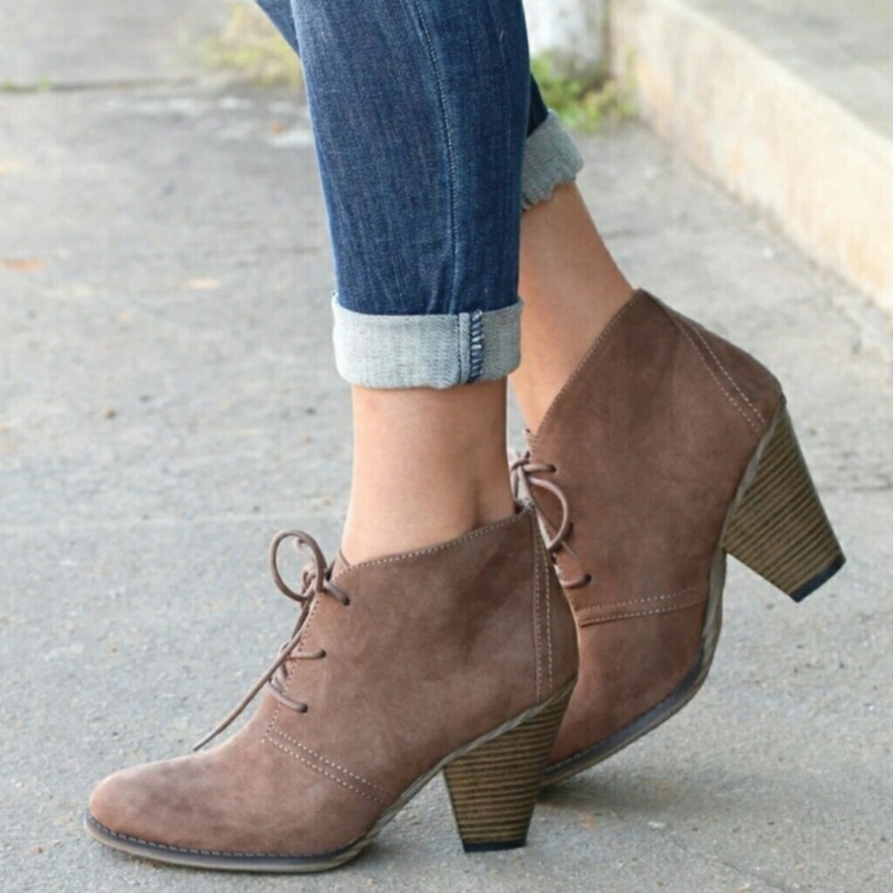 MIA Shawna Brown Heeled Ankle Boots 8